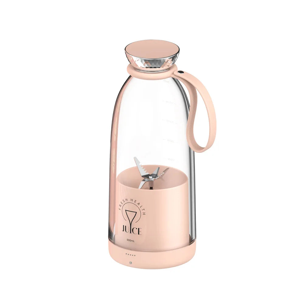 Portable wireless blender by SHOWLU FASHION STORE with 6 blades, 500ml capacity, USB juicer, and ice crushing function.