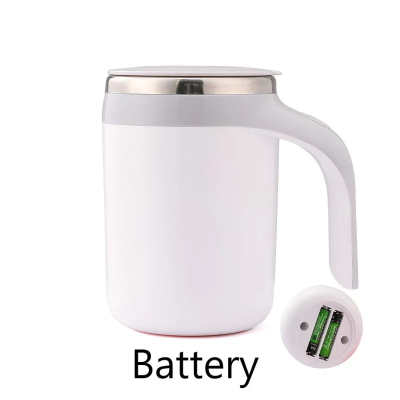 SHOWLU rechargeable stainless steel automatic stirring coffee mug with a sleek design and built-in motor for easy mixing.