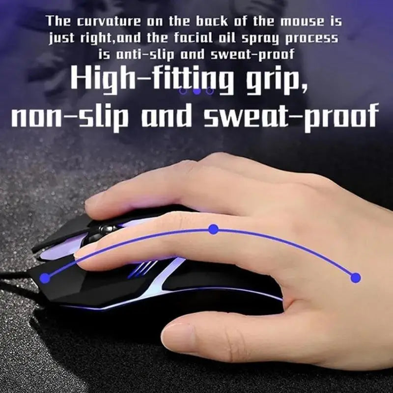 High-quality ergonomic gaming mouse with USB connection and backlit design, ideal for desktop and laptop computers.