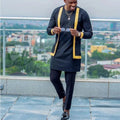 Men's SHOWLU FASHION striped two-piece suit in a formal cotton blend, featuring a tailored jacket and matching trousers.