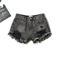 Shorts Denim Pant Women Mom Jeans Short Pants Slim Fit High Waist Sexy Trousers Y2k Streetwear Hole Splice Party Club Summer
