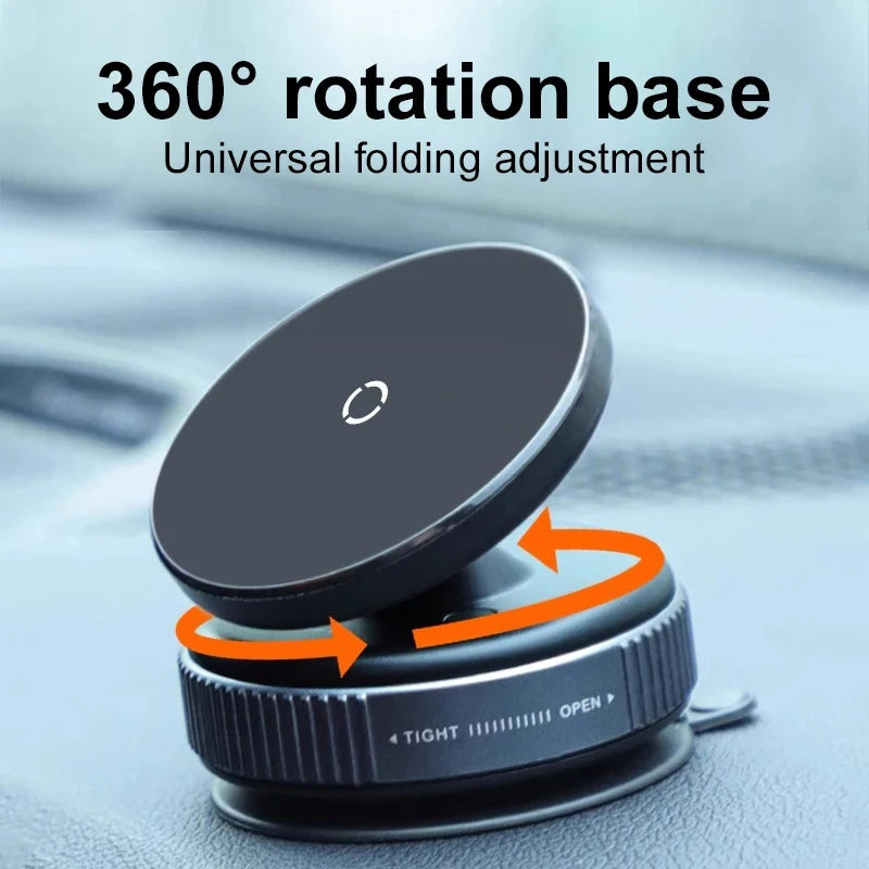 Showlu Smart General 360-degree car phone holder mounted on dashboard with adjustable grip for smartphones.