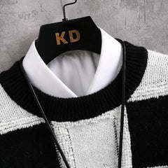 Fall/Winter Mens Brand Pullovers Sweaters High Quality Thick Warm Cashmere Sweater Men Luxury Plaid Pull Homme 2024