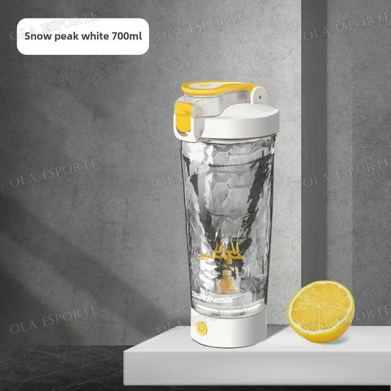Showlu Smart General portable USB electric protein shake blender cup with blending blades and travel lid.