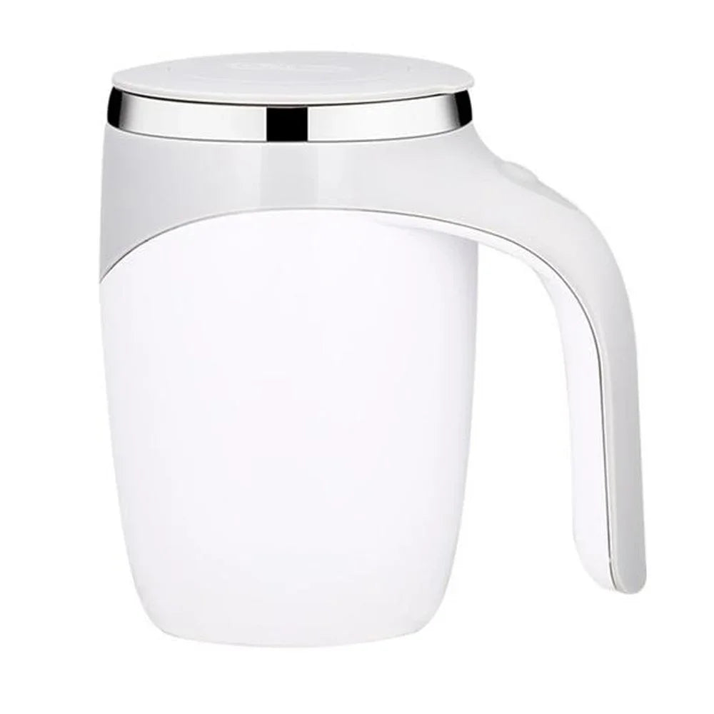 Rechargeable stainless steel Showlu Automatic Stirring Cup with lid for coffee, featuring a sleek design and built-in mixing mechanism.