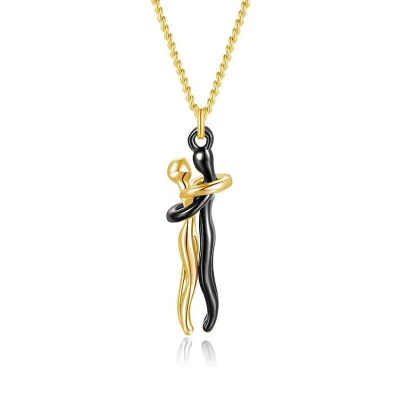 Fashion hugging necklace jewelry choker with pendant for men and women, romantic gift, close-up of chain and pendant design.