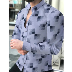 Men's Long Sleeve Shirt Casual All-match Fashion Street Men's Shirt Lapel Single-breasted Long Sleeve Top Men's Clothing