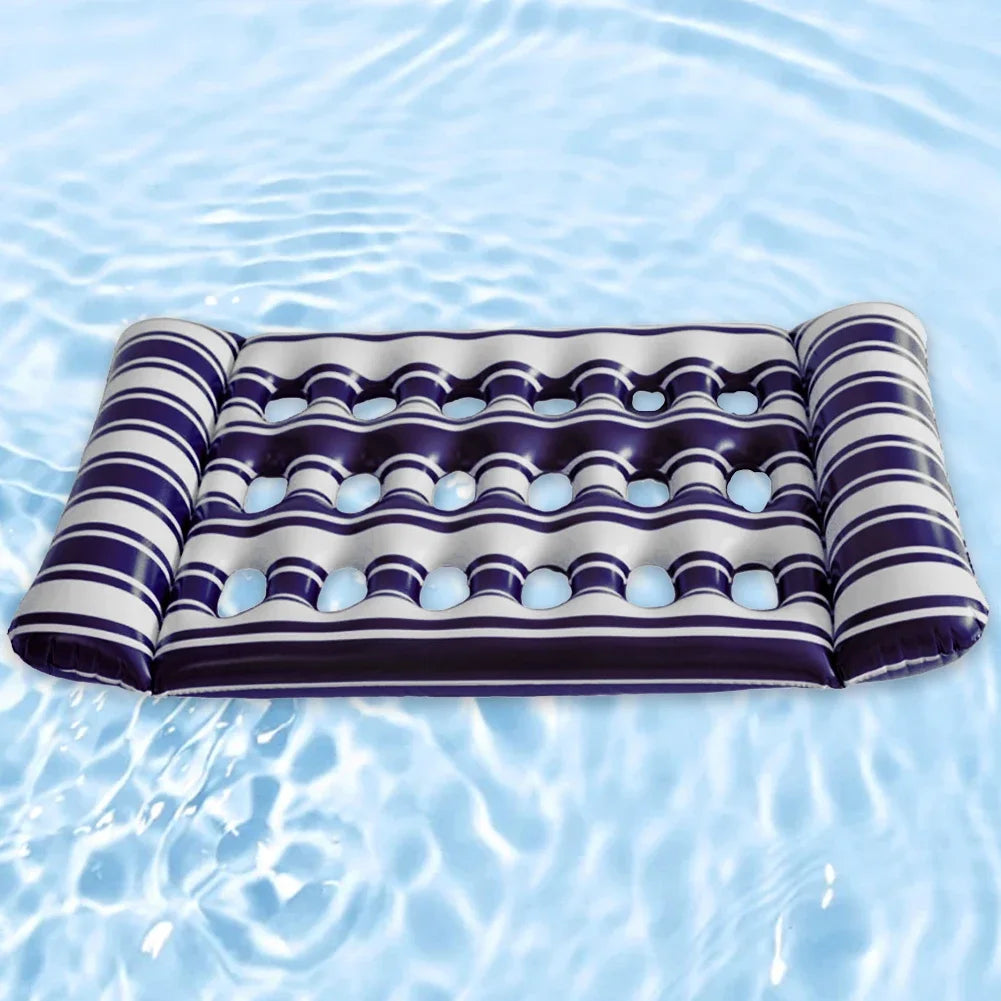 Showlu Smart inflatable pool lounger and surfboard water mat made of PVC, designed for floating and relaxing in the pool.