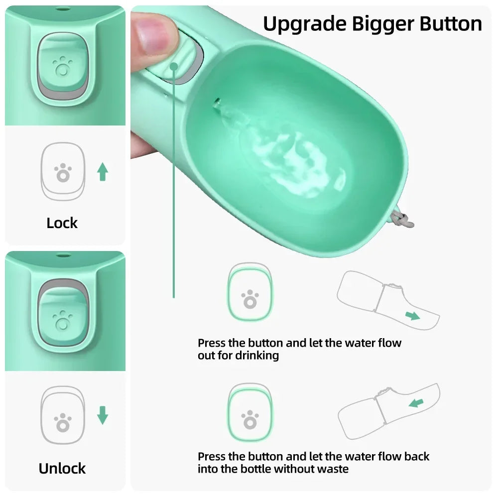 Showlu portable dog water bottle with leakproof design, outdoor pet drinking bowl, compact and convenient for on-the-go hydration