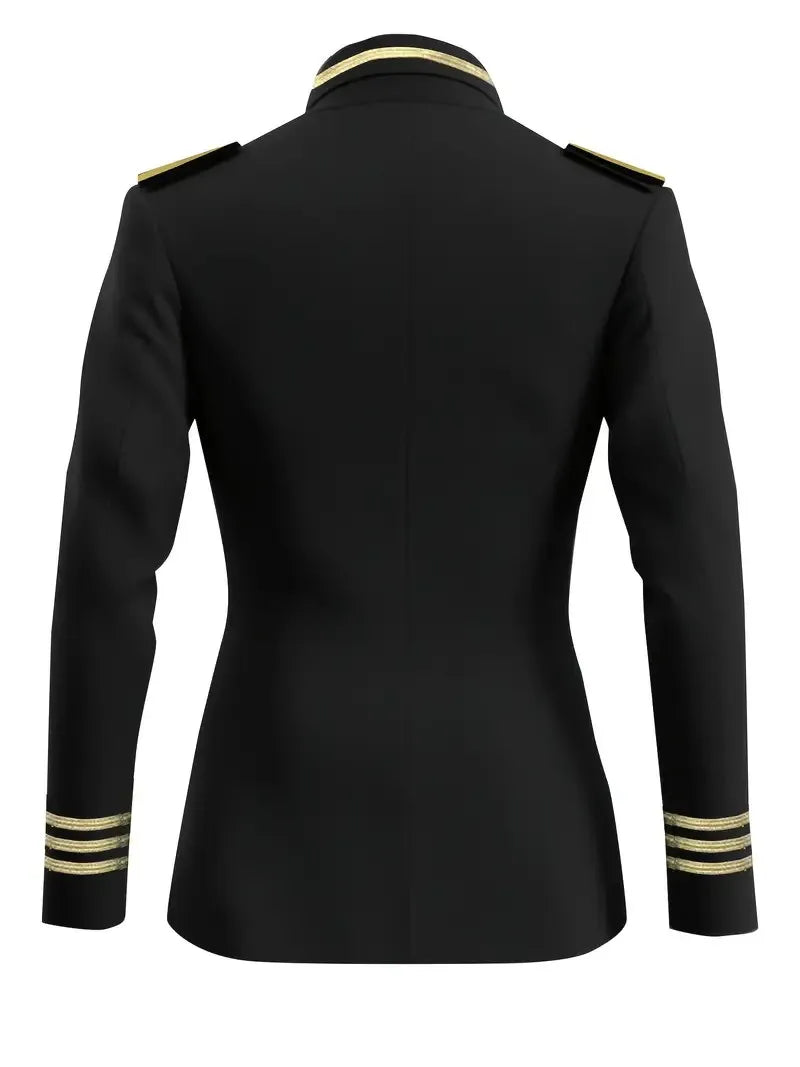 Business High-end Men Suits Slim Fit Peak stand Collar Formal Prom Tuxedos Elegant Double Breasted Striped Cuffs Male Blazers