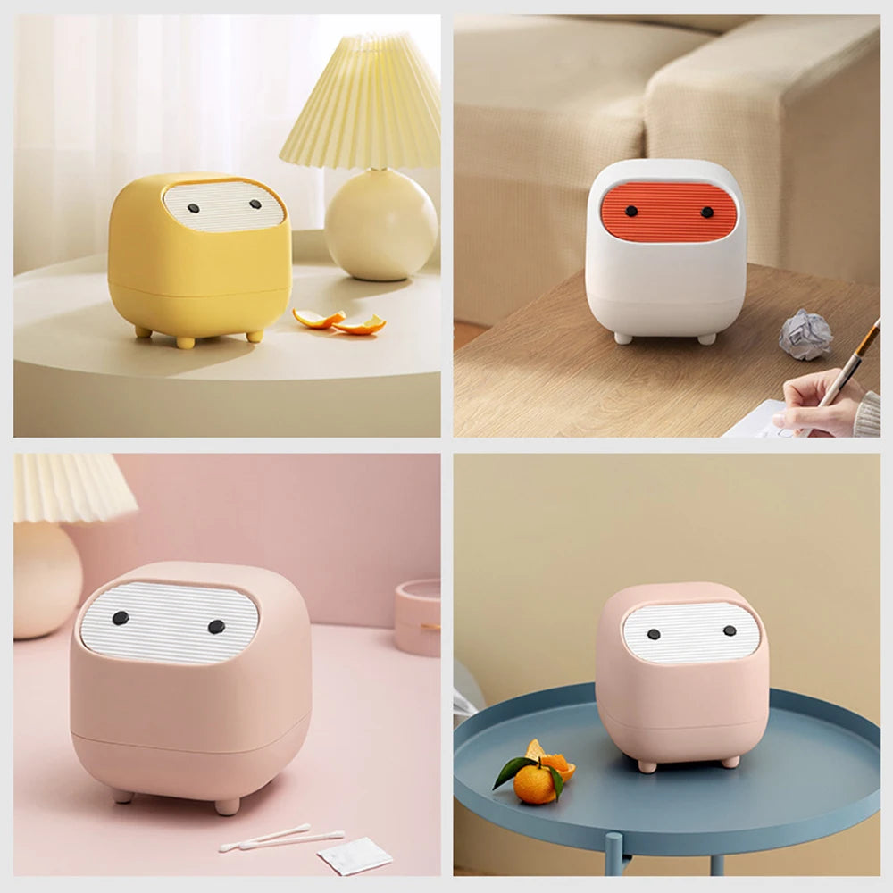 Showlu Smart General mini bathroom trash can with lid, compact and sleek design for small bathroom waste disposal.