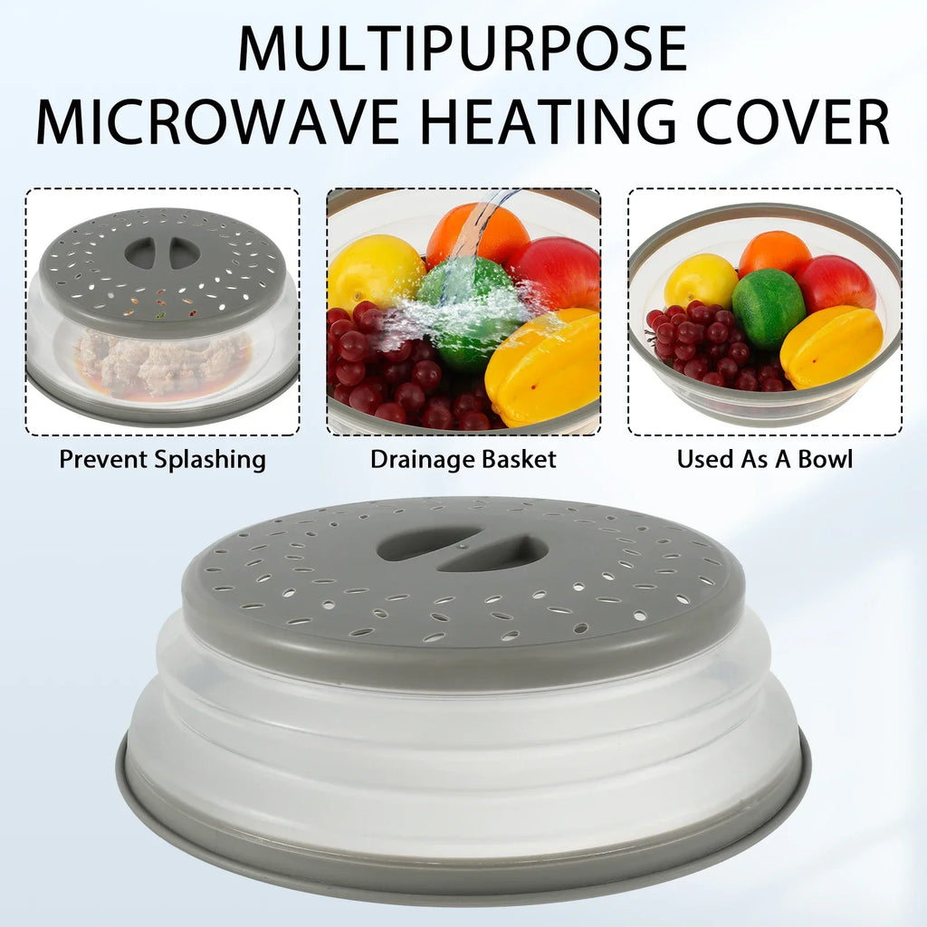 Showlu Smart General silicone microwave cover with vent holes, designed to prevent splatters and keep food fresh during heating.