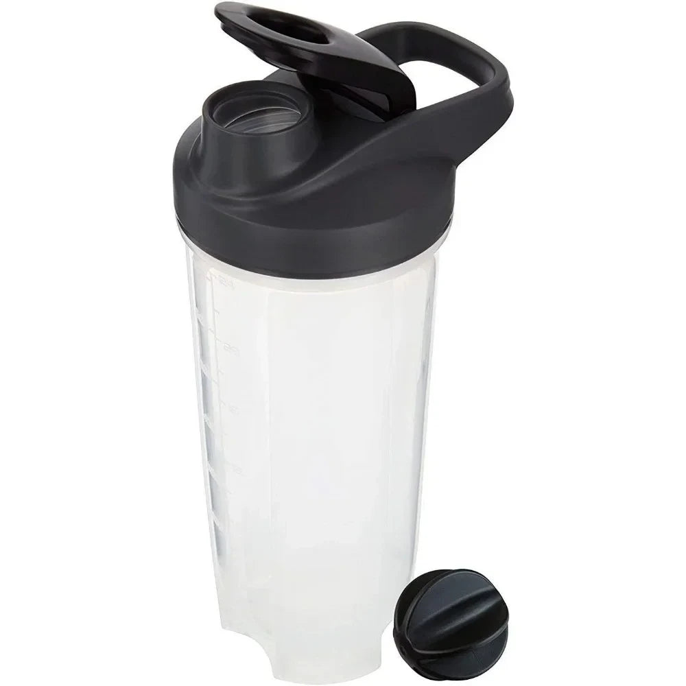 Showlu Fashion Store FEB.WIND 28 oz protein shaker bottle with ball blender, handle, and clear plastic body for mixing drinks