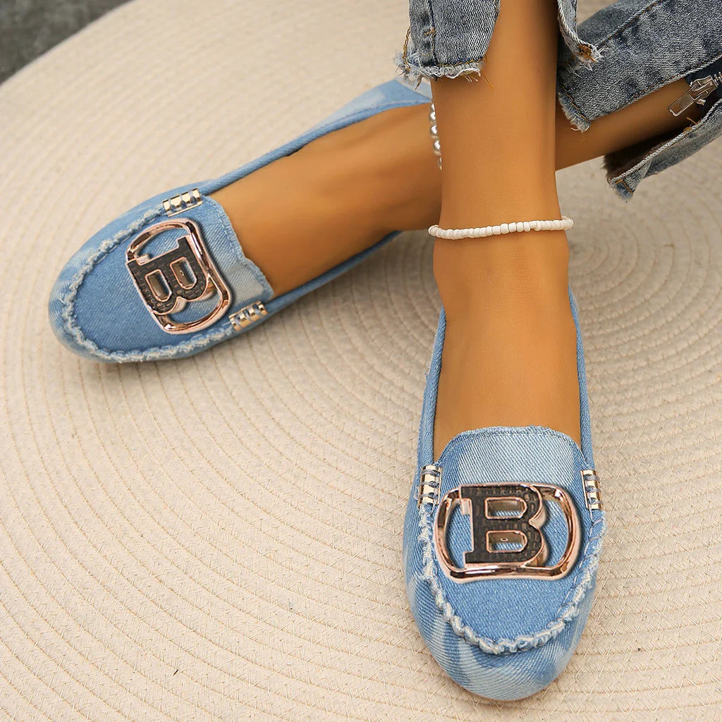 SHOWLU FASHION STORE women's floral fabric loafers, elegant slip-on flat shoes with colorful floral pattern and comfortable design.