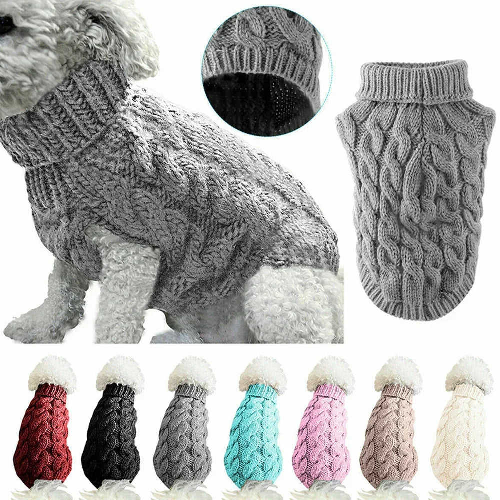 Soft knitted wool pet sweater by Showlu Fashion, cozy cat and dog hoodie in warm, stylish design.