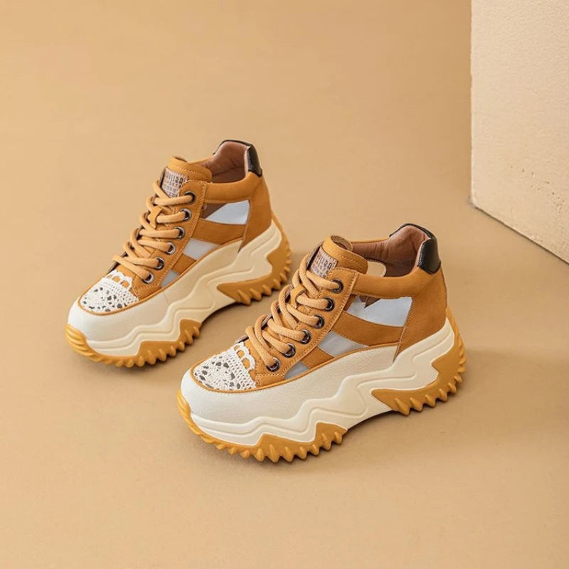 Women's 2024 mesh sandals by Showlu Fashion, casual round toe wedge shoes with hollow-out design and Roman retro style.