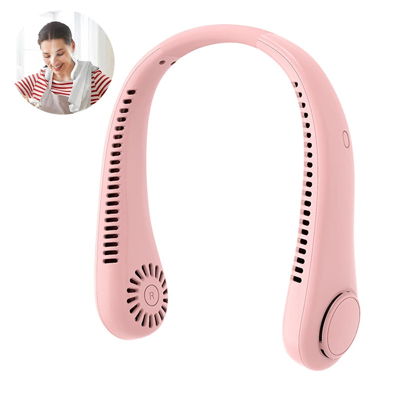 Showlu Smart General 4000mAh portable neck fan with adjustable airflow and lightweight design for personal cooling.