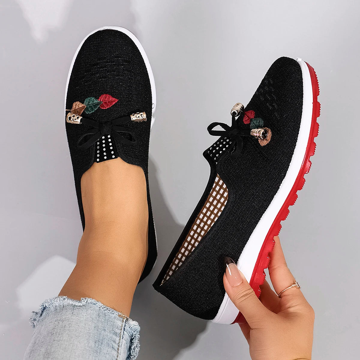 Women's breathable mesh flat sneakers by Showlu Fashion Store, casual summer shoes with a lightweight, breathable design.
