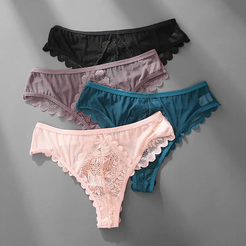 All Of Me women's lace G-string thong in sexy low-rise nylon lingerie, featuring delicate lace details.