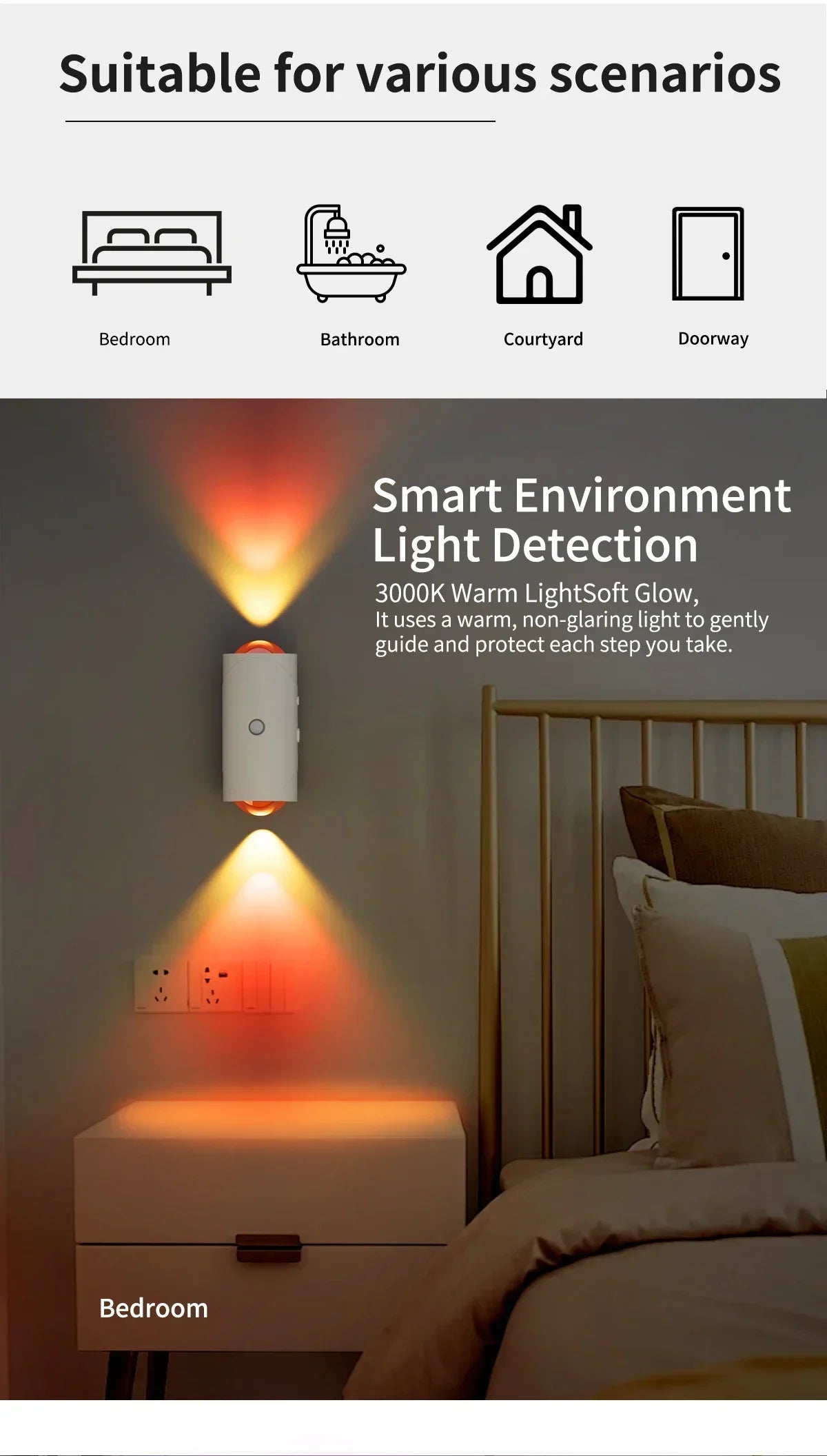 Showlu Smart VENUSWING Magnetic Motion Sensor RGB Night Light with adjustable colors and automatic on/off functionality.