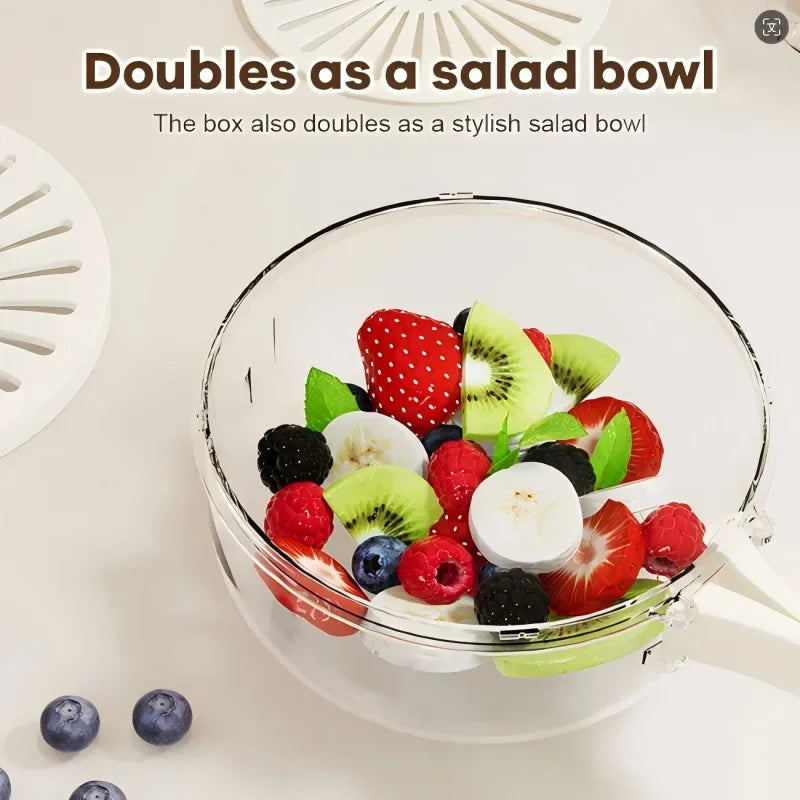 Showlu folding fruit drain basket and vegetable dehydrator storage box, made of stainless steel with a foldable design for easy use.