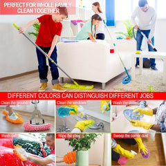 2/4/8/12Pcs Random Color Dust Remover, Mop Socks Ladies Men Kids Feet, Microfiber Dust Hair Cleaner Reusable & Washable.