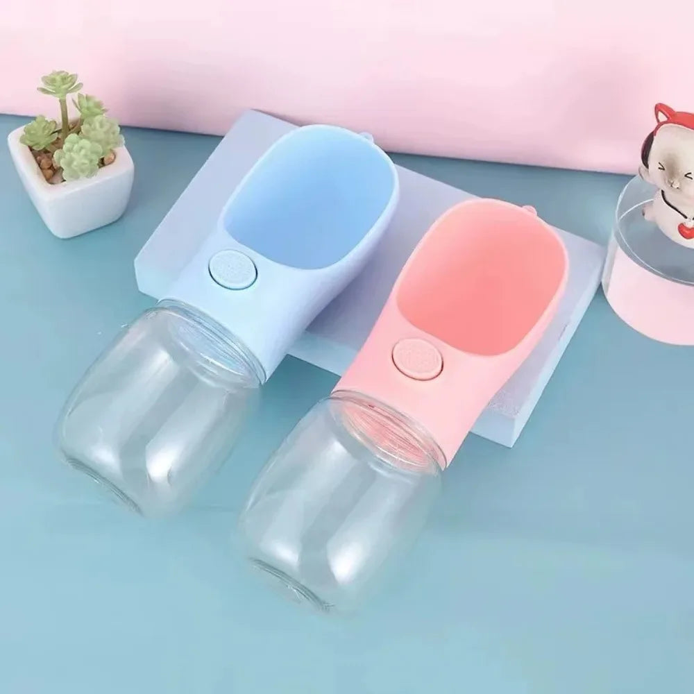 Showlu portable glass dog water bottle with leakproof outdoor pet bowl for on-the-go hydration for dogs.