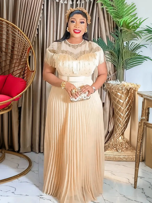 Plus Size African Party Dresses for Women 2025 New Fashion Dashiki Ankara Wedding Evening Gown Elegant Turkey Muslim Maxi Dress