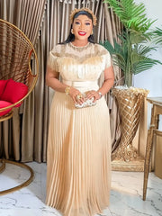 Plus Size African Party Dresses for Women 2025 New Fashion Dashiki Ankara Wedding Evening Gown Elegant Turkey Muslim Maxi Dress
