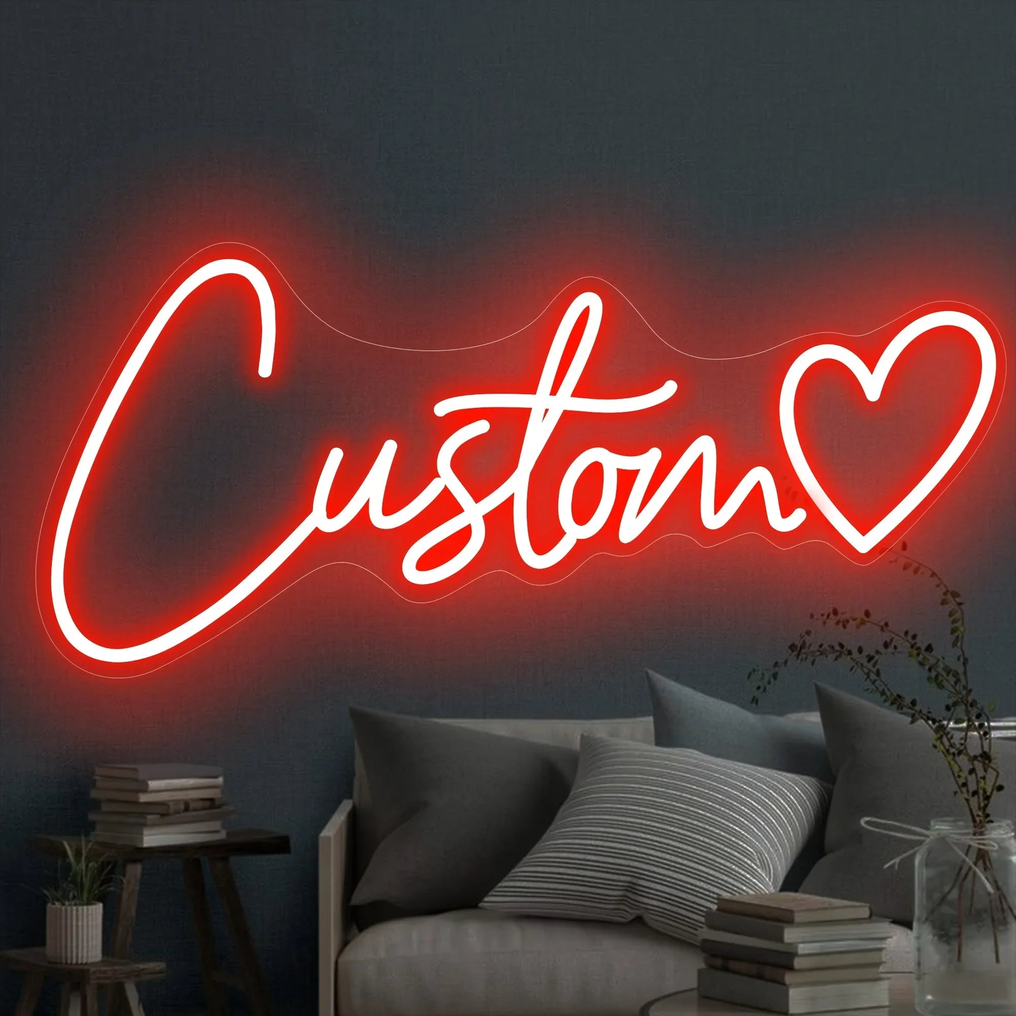 Custom LED neon sign by Showlu Smart General with vibrant glowing lights and modern design, perfect for home or office decor.