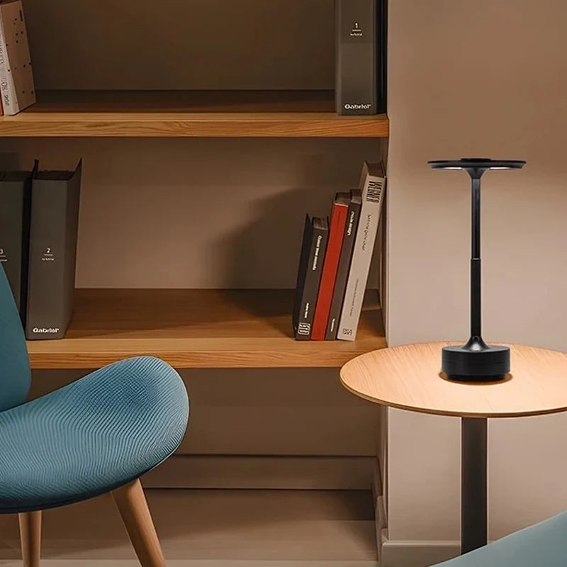 Showlu Smart Touch Control LED table lamp with rechargeable, dimmable LED lighting and USB charging port.