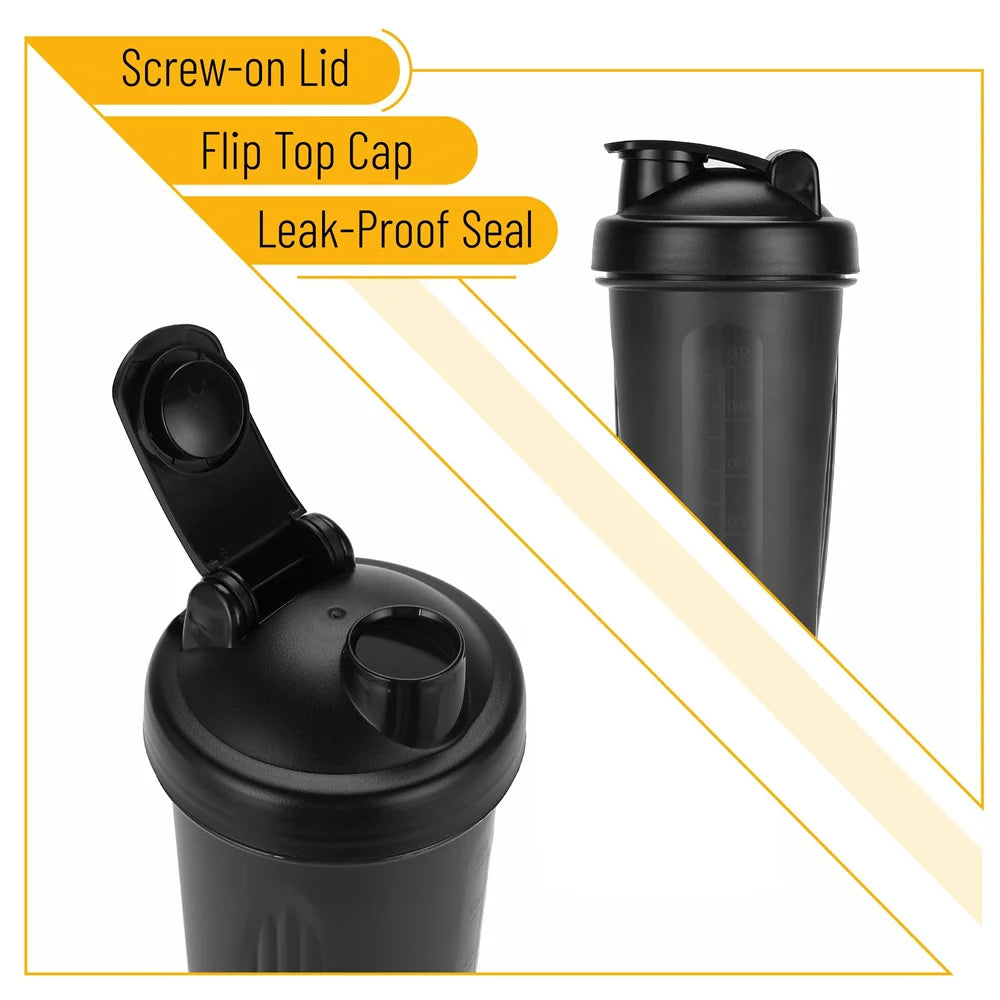 600ml Showlu Fashion protein shaker bottle with secure lid, ideal for fitness enthusiasts and athletes to mix drinks on the go.