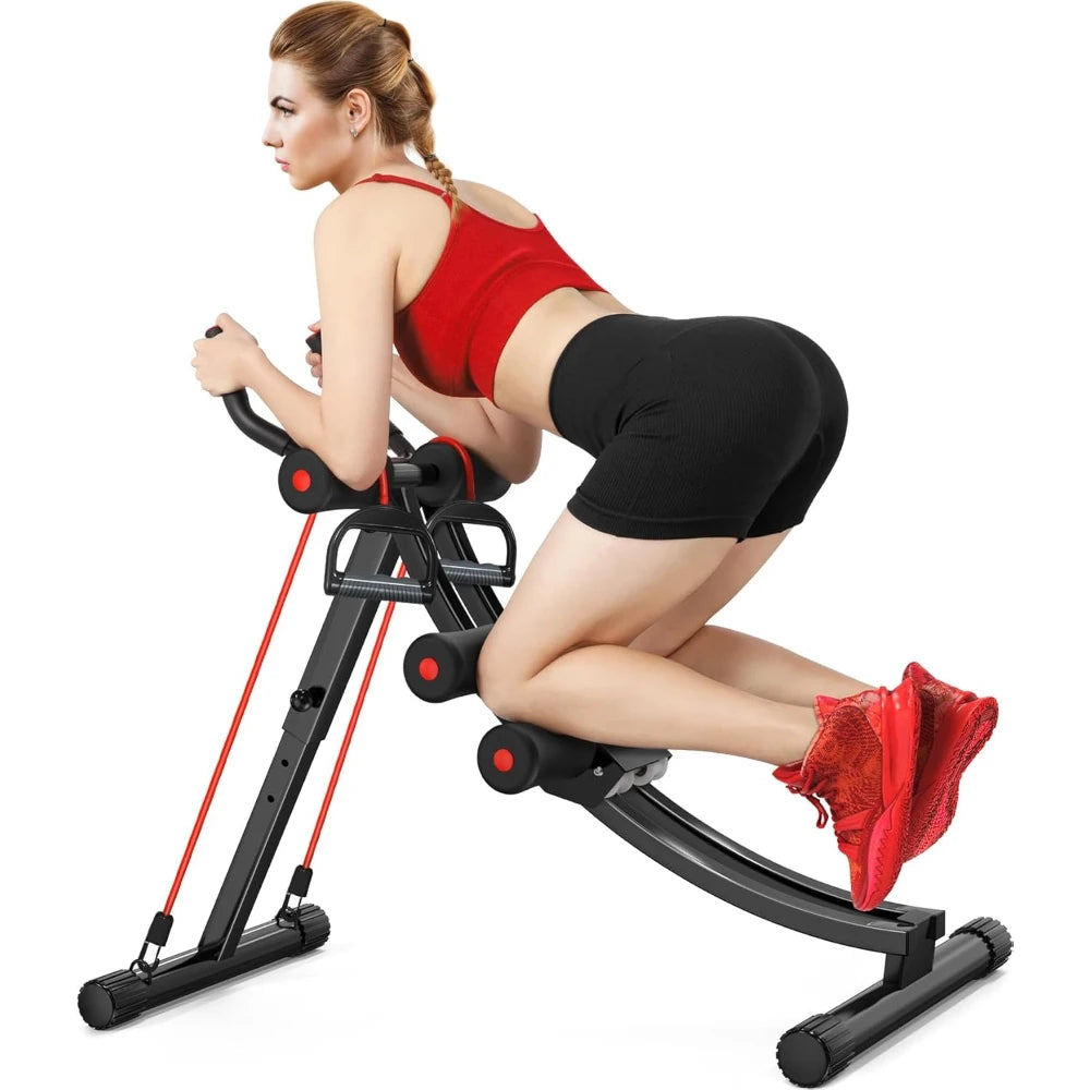 Showlu Adjustable Ab Machine for strength training, featuring a compact design and padded support for effective home crunch workouts.