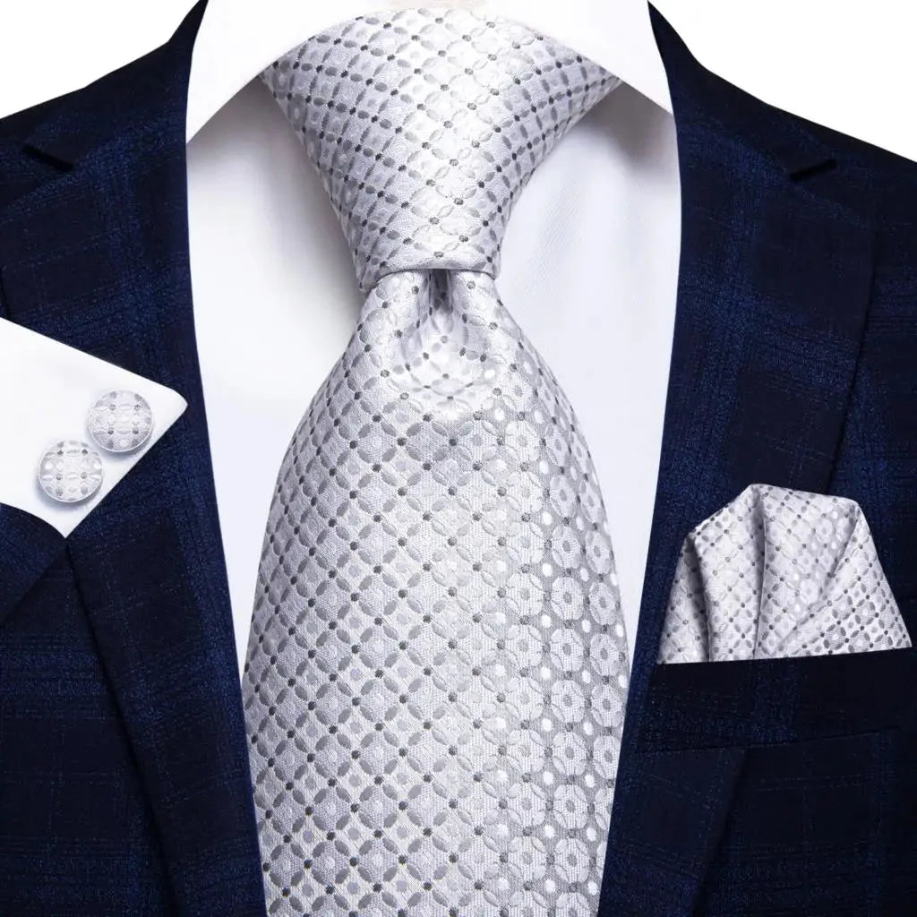 Mint green silk tie set with matching cufflinks for men, featuring a sleek Necktie from SHOWLU FASHION STORE.