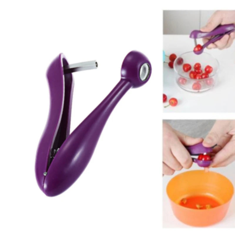 Cherry pit remover tool by Showlu Fashion Store, featuring a compact design for removing pits from cherries, olives, and other fruits.