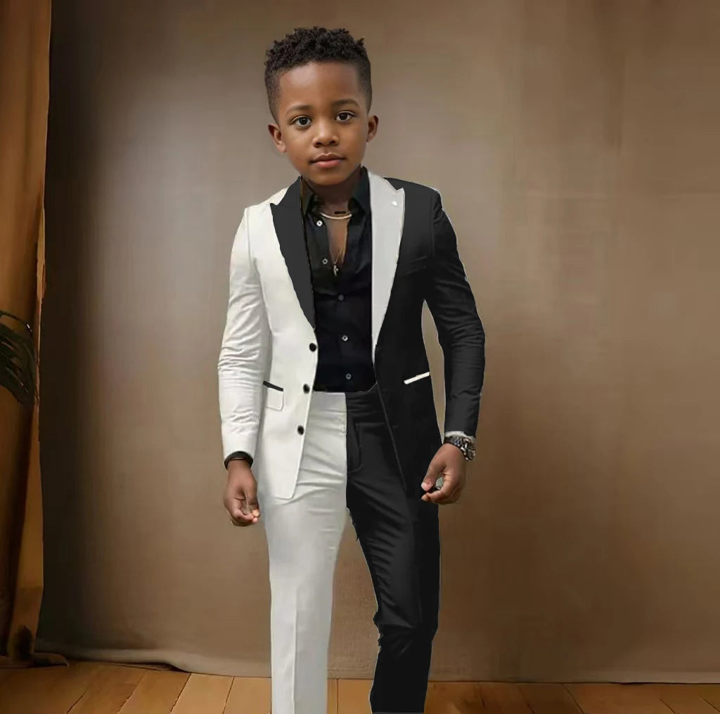 Boy's blazer suit and pant set, Showlu Fashion, slim fit casual and wedding attire, ideal for birthdays and stage performances.