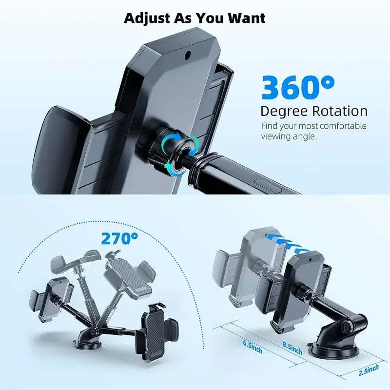 Universal car phone holder by SHOWLU FASHION STORE, mounts on windshield or dashboard, rotates 360 degrees for easy viewing.