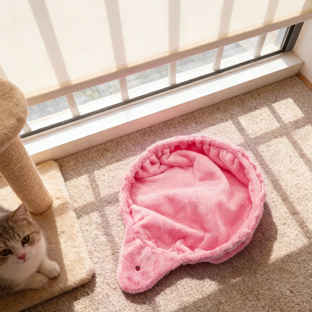 Showlu Plush Cat Tree Replacement Basket with hanging hammock bed, cozy nest for cats to rest and play in a soft, plush design.