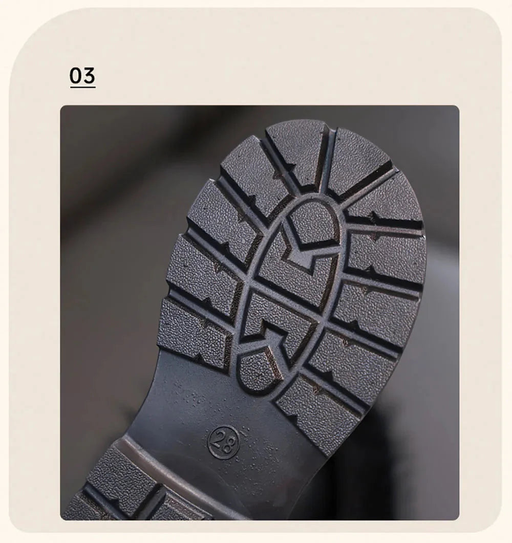 Girls' waterproof snow boots by SHOWLU FASHION STORE, faux fur-lined mid-calf shoes with durable winter grip soles.