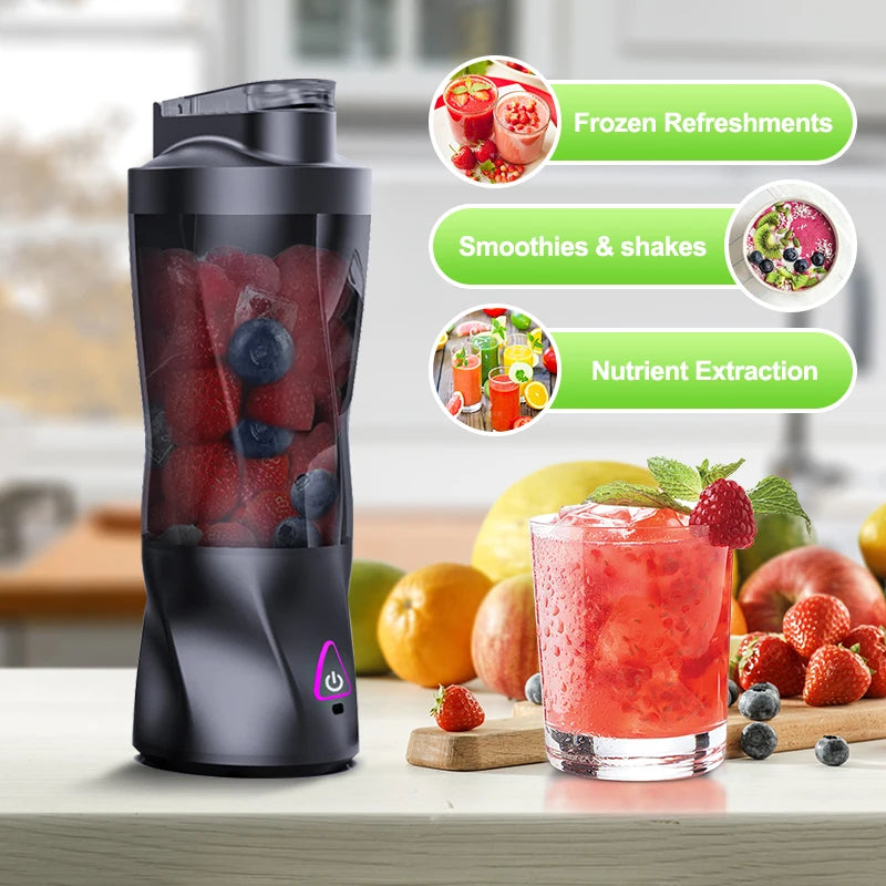 Showlu Smart Portable Electric Juicer Blender with 700ml capacity and 360W motor, shown with blending in action on a countertop.