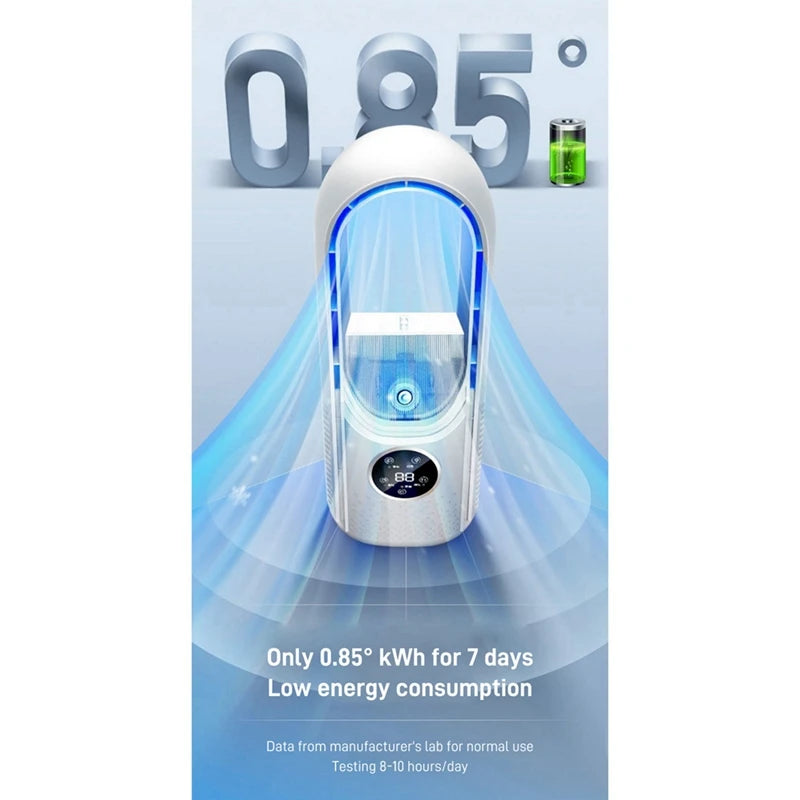 Showlu Smart General Donirt USB bladeless air cooler fan with sleek design and adjustable air vents on a white background.