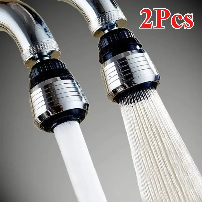Chrome Showlu 360 rotate swivel faucet nozzle filter with aerator, set of 2, enhances water flow and reduces splashing.