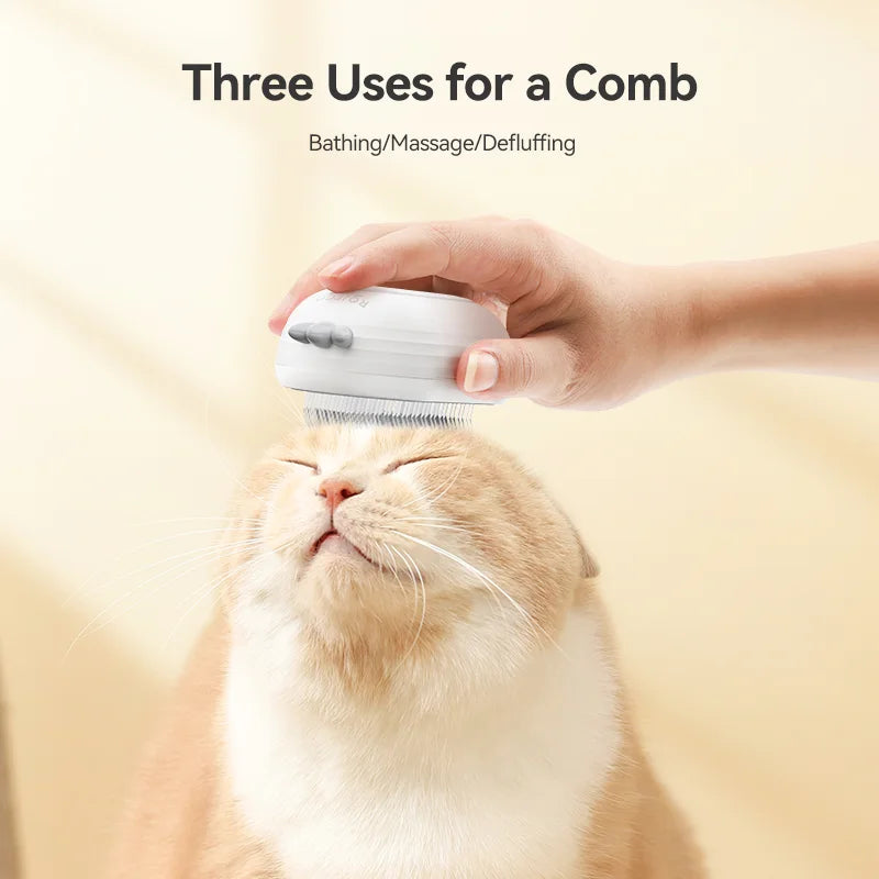 Showlu Smart General plastic cat grooming brush with fine and wide teeth for gentle pet combing and detangling.