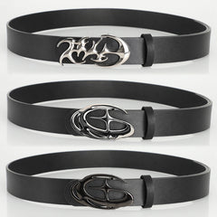 New Stylish Geometric Alloy Needle Buckle Fashion Punk Belt For Men Women - Trendy Accessory for Gift Giving，Neutral Waist Belt