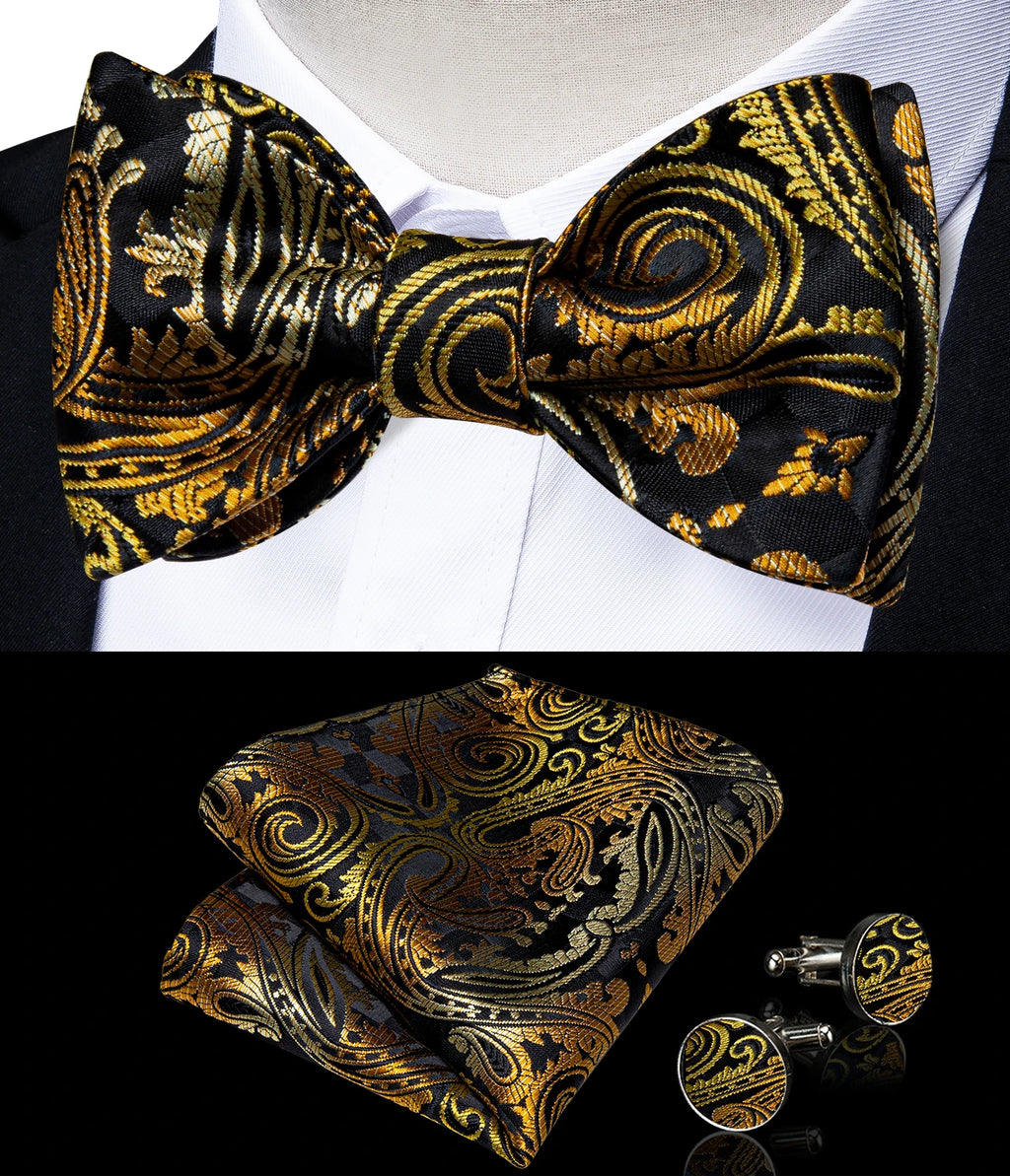 Brand New Men's Bow Tie Teal Green Blue Paisley Floral Silk Bow Tie Wedding Party Butterfly Bowknot Men Tie Accessories DiBanGu