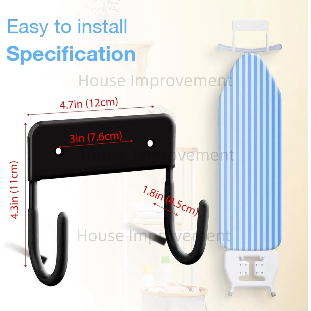 Showlu Smart General wall-mounted ironing board hook attached to a wall, designed for convenient ironing board storage.