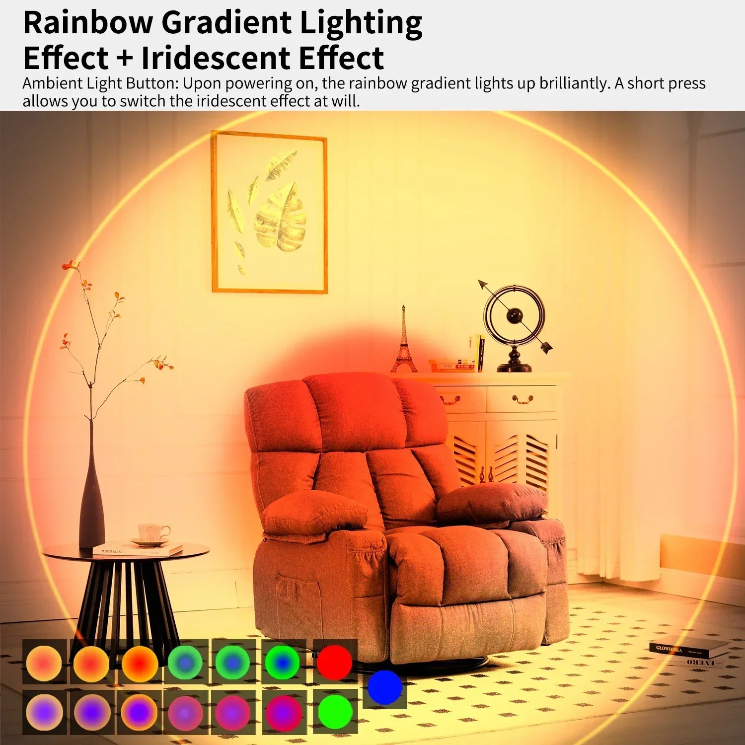Colorful GlowSense™ Motion Light from TLEDMP Store with 7-color changing LED, wireless smart motion-activated lighting.