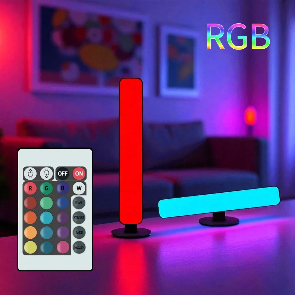 Showlu Smart RGB Atmosphere Night Light with remote control, featuring colorful lighting and modern design for ambient lighting.