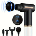 Deep tissue massage gun by Showlu Fashion Store with 6/99 speeds, four massage heads for athlete muscle recovery and body relaxation.