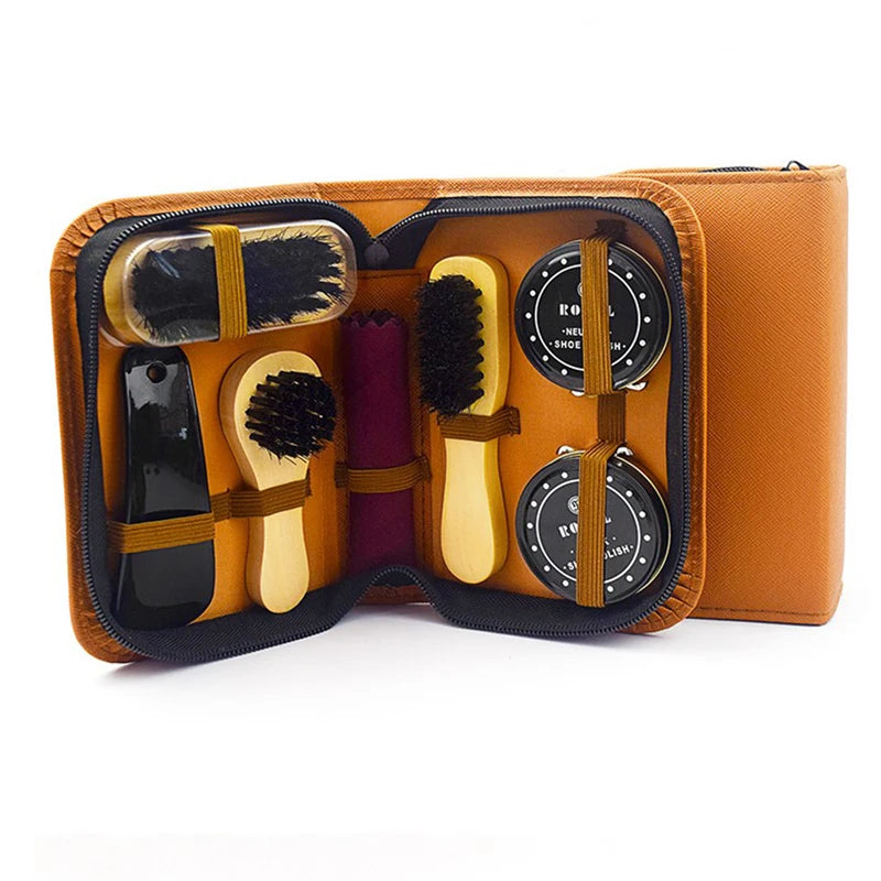 Portable Showlu Smart General shoe cleaning kit with brushes and cleaning solution for easy on-the-go shoe maintenance.